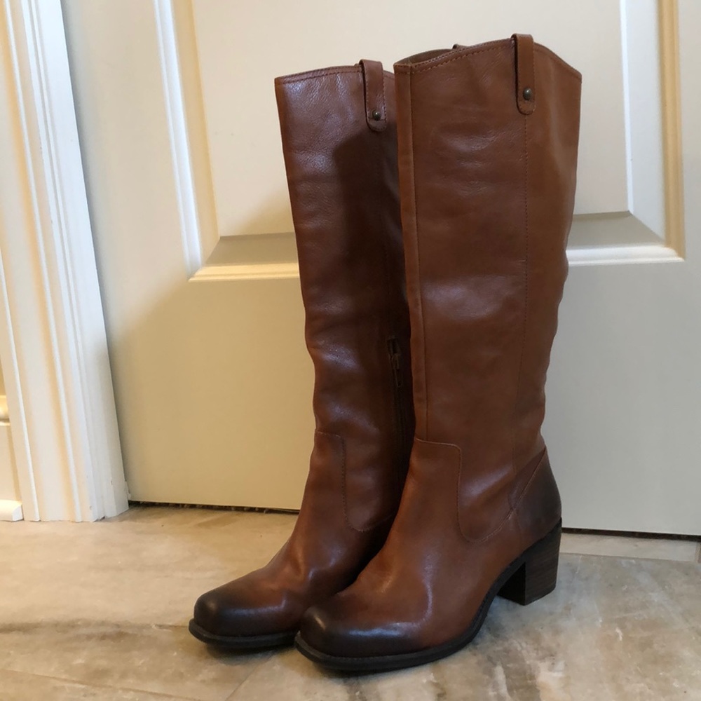 Tall, leather riding boots